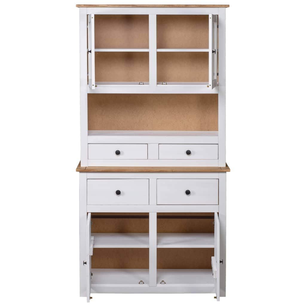 vidaXL Highboard White 93x40.5x180 cm Solid Pine Panama Range