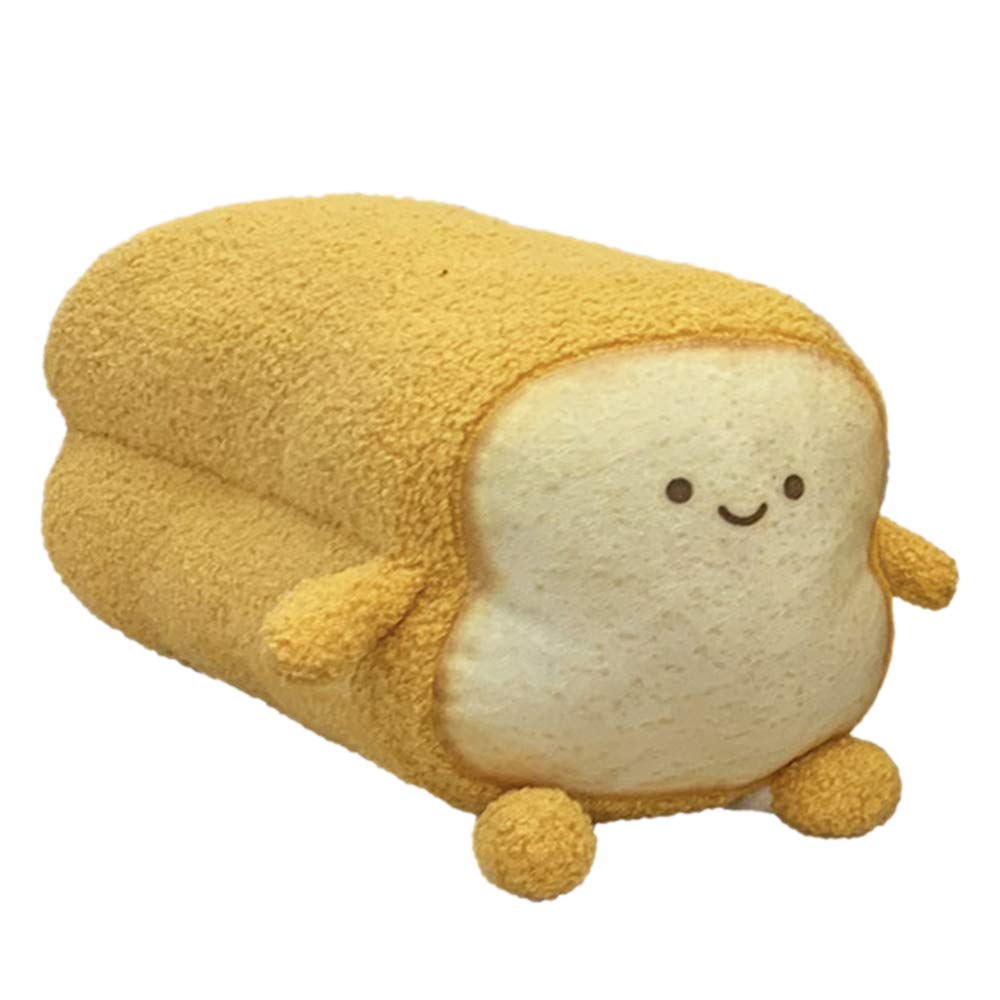 Dentrun Toast Plush Pillow, Stuffed Bread Shape, Soft Food Plushie For Kids & Adults, 15'