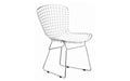 Mod Made Mid Century Modern Chrome Wire Dining Side Chair for Dining Room Kitchen or Outdoor, White