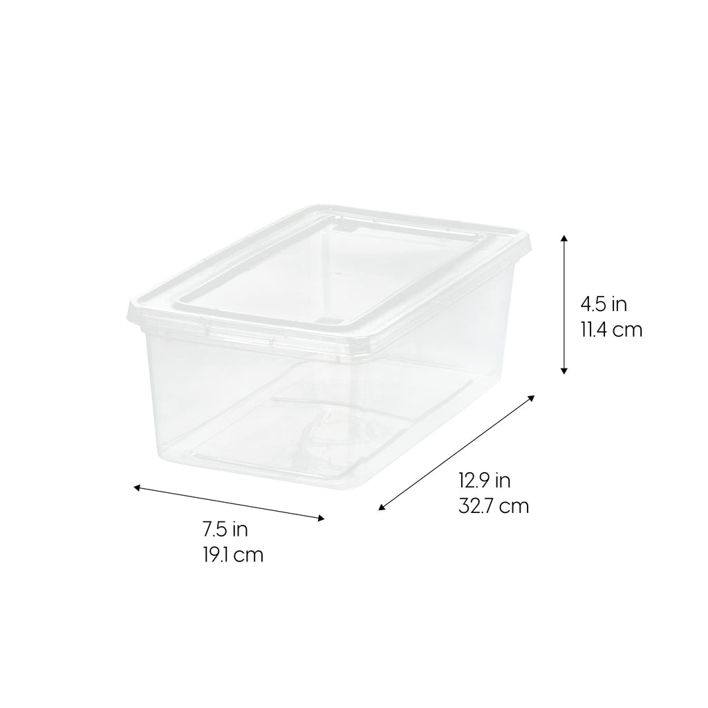 Iris Usa 5.9 Qt Plastic Stackable Storage Container Bin With Latching Lid, 20 Pack - Clear, Nestable Box Tote Closet Organization Toys School Art Supplies Shoe Shoebox