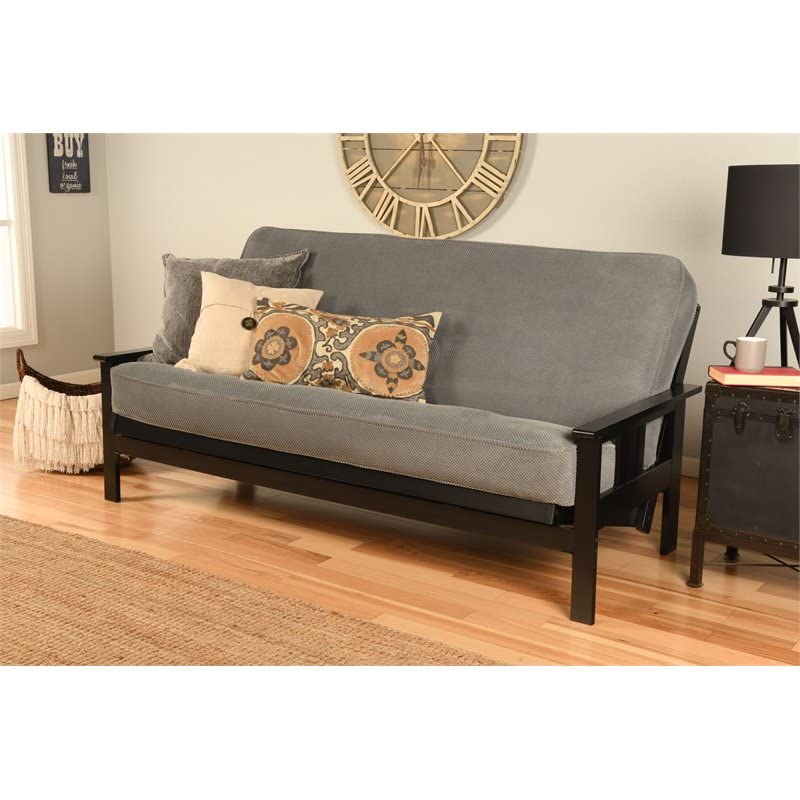Kodiak Furniture Monterey Black Sofa with Thunder Blue Fabric Mattress