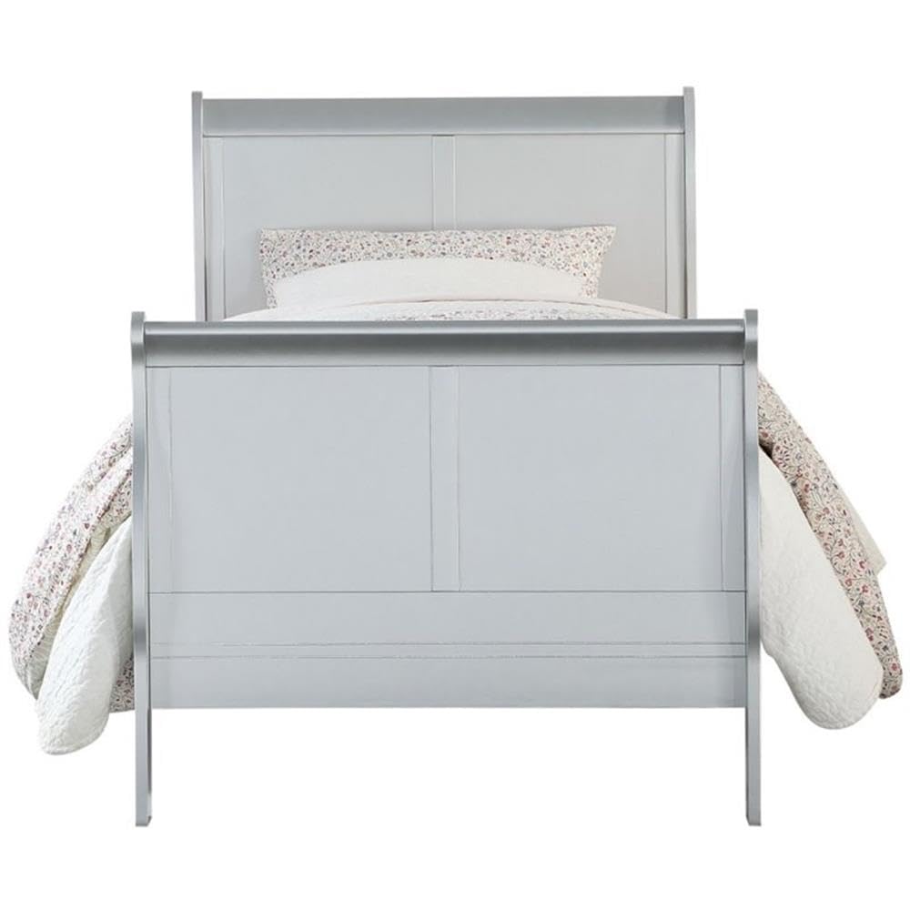 Acme Louis Philippe III Twin Bed in Platinum