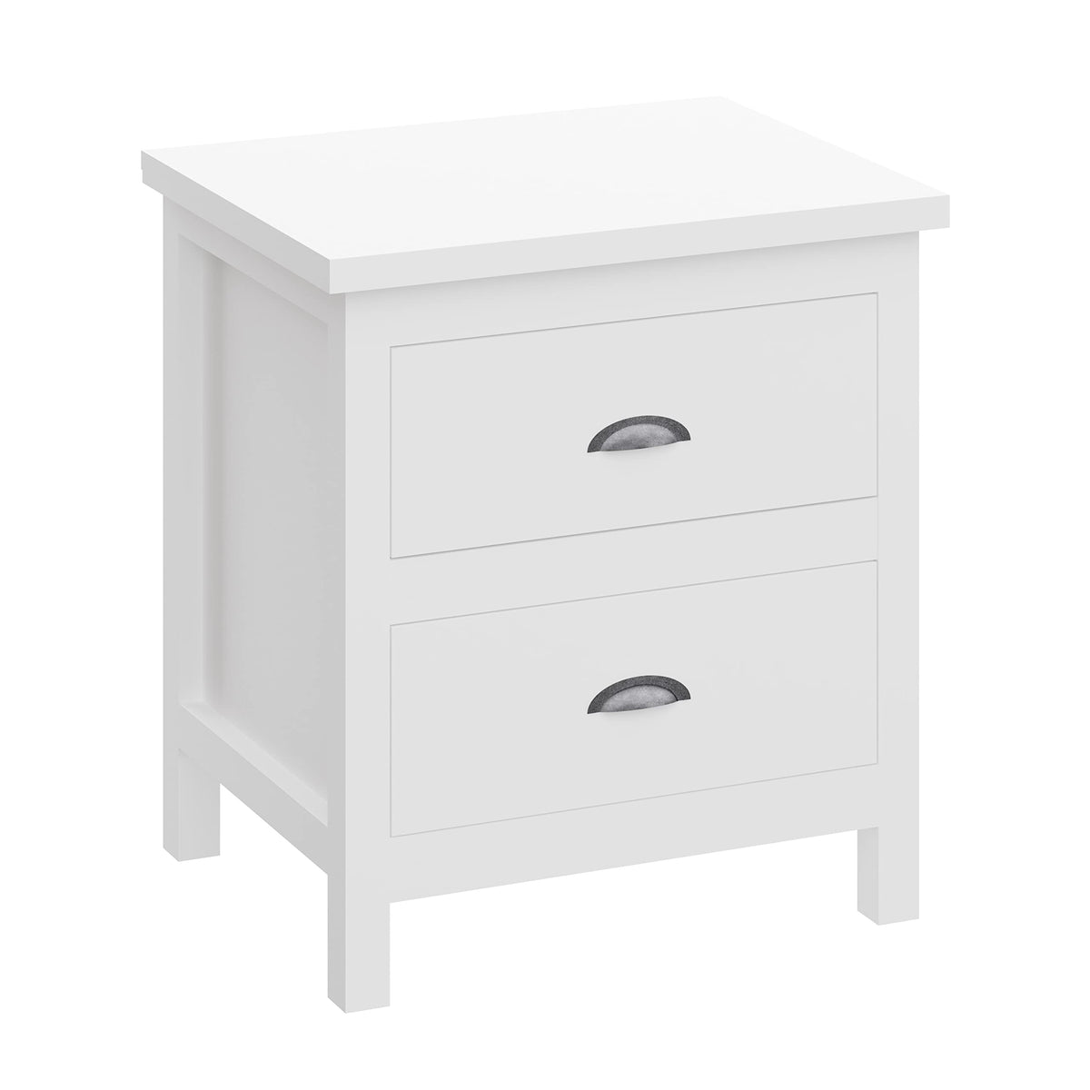 Yes4Wood Versatile Solid Wood White Night Stand, Bedside Table, End Table, Desk With Drawers For Living Room, Bedroom