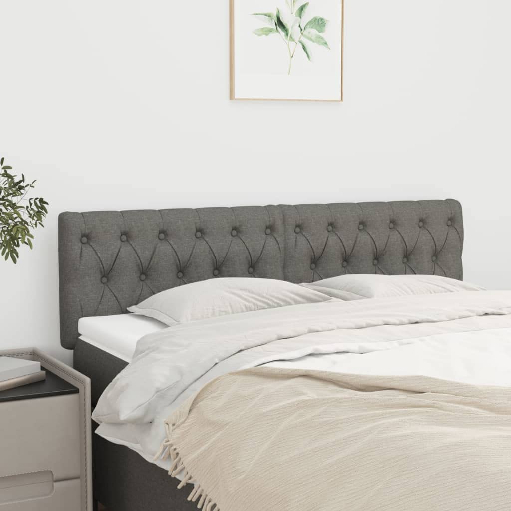 vidaXL Adjustable Headboards 2 pcs - Dark Gray Fabric Upholstered, Sturdy Larch Wood Legs, 31.5"x2.8"x30.7"/34.6"