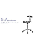 Flash Furniture Elliott Vibrant Black and Chrome Swivel Task Office Chair with Tractor Seat