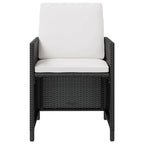 vidaXL 5-Piece Stylish Patio Dining Set - Made of Durable Poly Rattan and Acacia Wood in Black - Includes Table, Chairs, Stools and Cushions - Weather-Resistant Outdoor Furniture