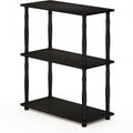 Furinno Turn-N-Tube 3-Tier Compact Multipurpose Shelf Display Rack With Classic Tube, Espresso/Black