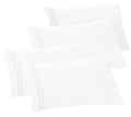 Elegant Comfort 4-Pack Solid Pillowcases 1500 Thread Count Egyptian Quality - Easy Care, Smooth Weave, Wrinkle And Stain Resistant, Easy Slip-On, 4-Piece Set, King Pillowcase, White