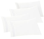 Elegant Comfort 4-Pack Solid Pillowcases 1500 Thread Count Egyptian Quality - Easy Care, Smooth Weave, Wrinkle And Stain Resistant, Easy Slip-On, 4-Piece Set, King Pillowcase, White