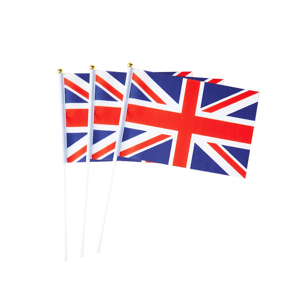 Uk Flag United Kingdom Hand Held Mini Small Stick Flags For Party Classroom Garden Olympics Festival Clubs Parades Parties Desk