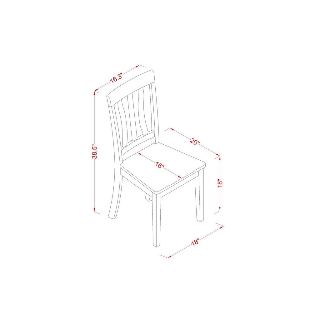 East West Furniture Aman5-Bch-W 5 Piece Dinette Set For 4 Includes A Round Kitchen Table With Pedestal And 4 Kitchen Dining Chairs, 36X36 Inch, Black & Cherry