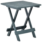 vidaXL Foldable Patio Table - Green, Weather-Resistant Plastic - Slatted Design, 17.7"x16.9"x19.7", Perfect for Patio, Deck