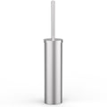 Stainless Steel Toilet Brush and Holder Set Brushed Silver Heavy Duty Toilet Bowl Brush with Long Handle for Bathroom and Farmho