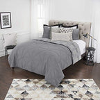 Rizzy Home | Bq4833 | 106"X92" Gray/Neutral/Solid Quilt