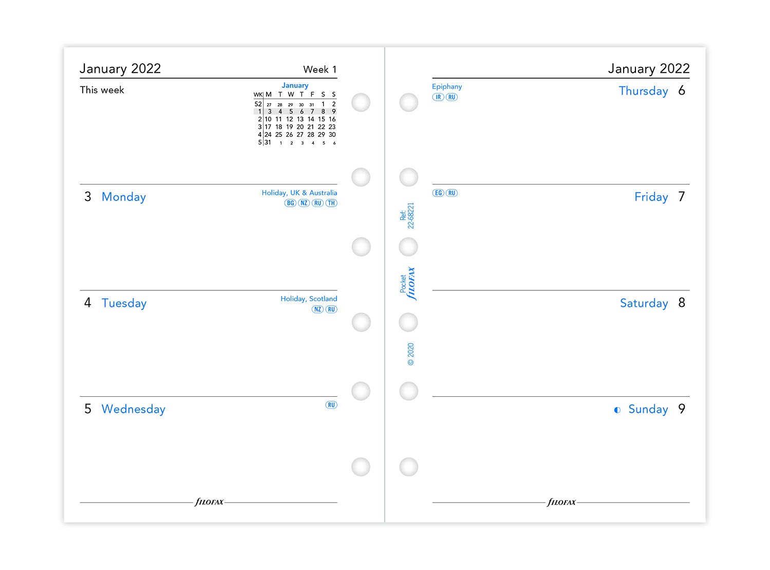 Filofax Pocket Week On Two Pages English