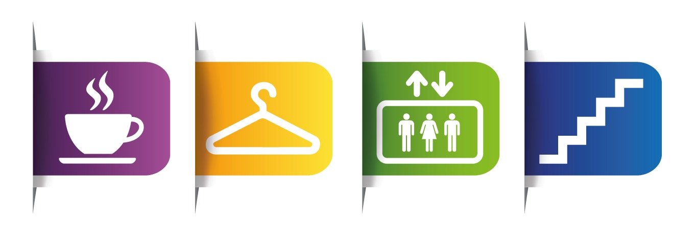 Decosense Adhesive Wall Transfers, General Office Signage, 4' X 5', Pack Of 4 (11202)