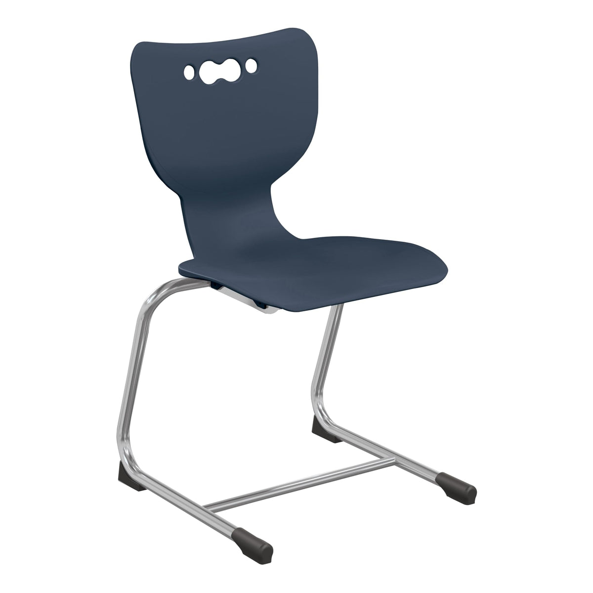 Mooreco 53218-1-Navy: Hierarchy Cantilever School Chair, 18&Quot; Height, Chrome Frame, Navy Shell