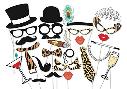 UsaSales [USA-Sales] Wedding New Year Great Gatsby Party Photo Booth Props, Attached to The Stick, Seller