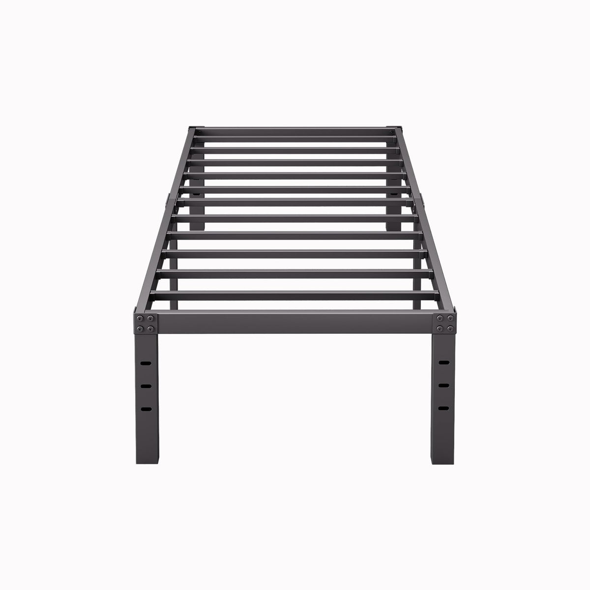 Furnitui 16 Inch High Platform Twin Bed Frame, Metal Bed Frame Twin No Box Spring Needed, Easy Assembly, Noise Free, Sturdy, Bla
