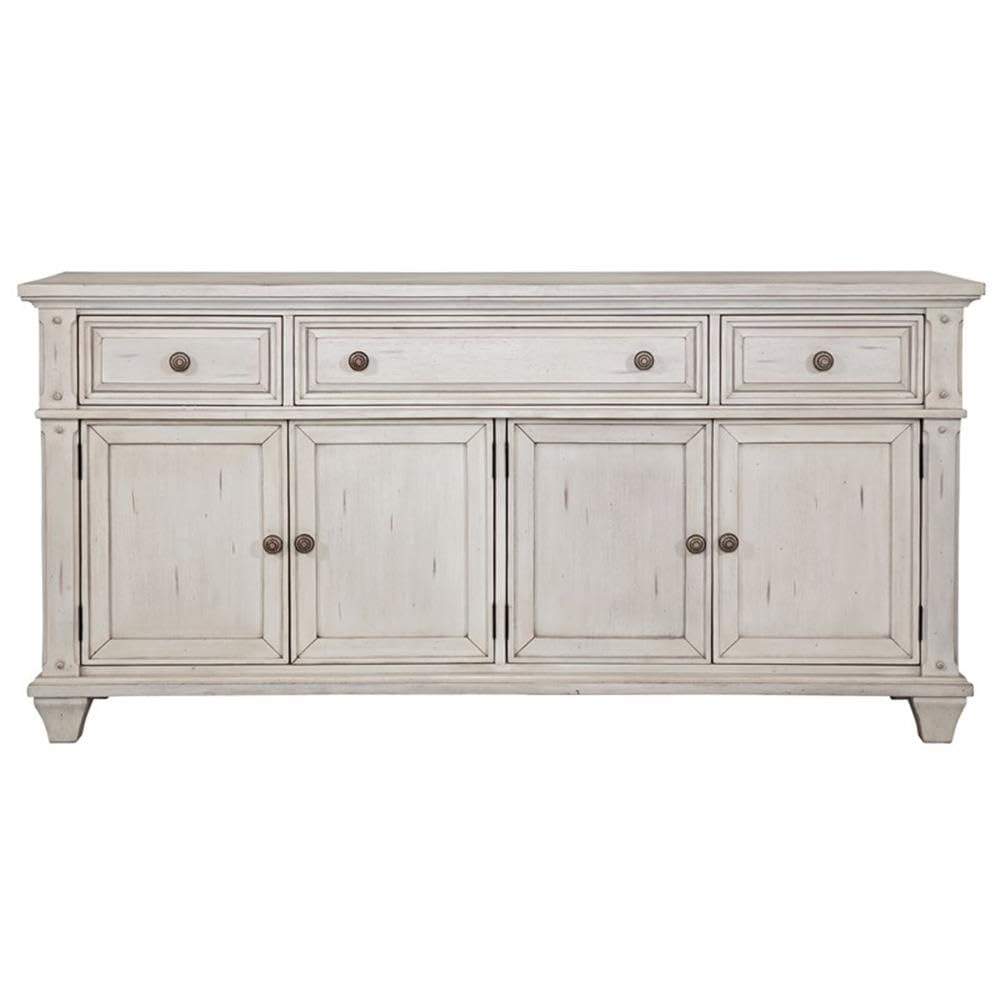 American Woodcrafters Sedona Off White Vintage Style 72-Inch Wood Tv Console