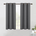 Nicetown Grey Kitchen Blackout Short Curtain Panels For Bedroom, Thermal Insulated Grommet Top Blackout Draperies And Drapes (2