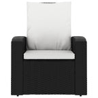 vidaXL Patio Reclining Chair - Adjustable Outdoor Relaxation Chair with Cushions, Durable and Easy-to-Clean Gray Poly Rattan Frame with Manual Reclining Function