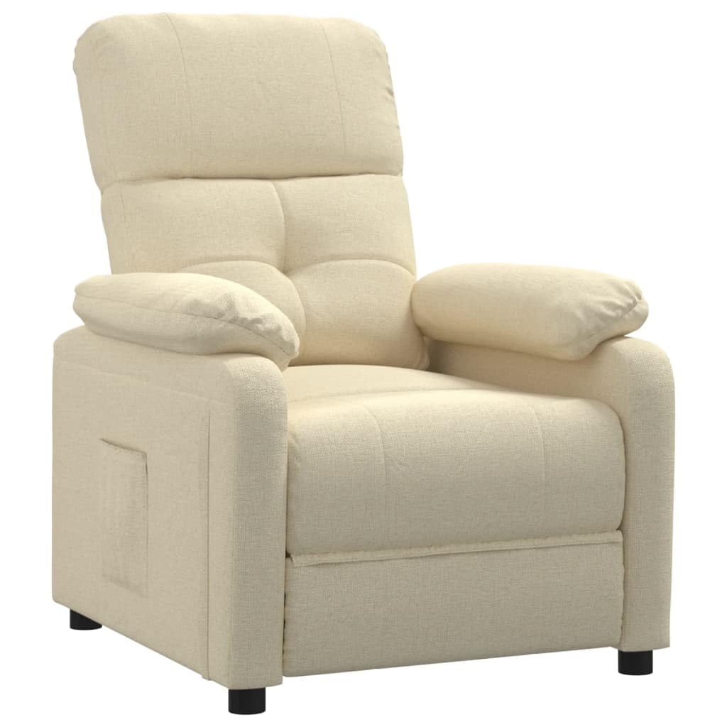 vidaXL Recliner Chair Cream Fabric