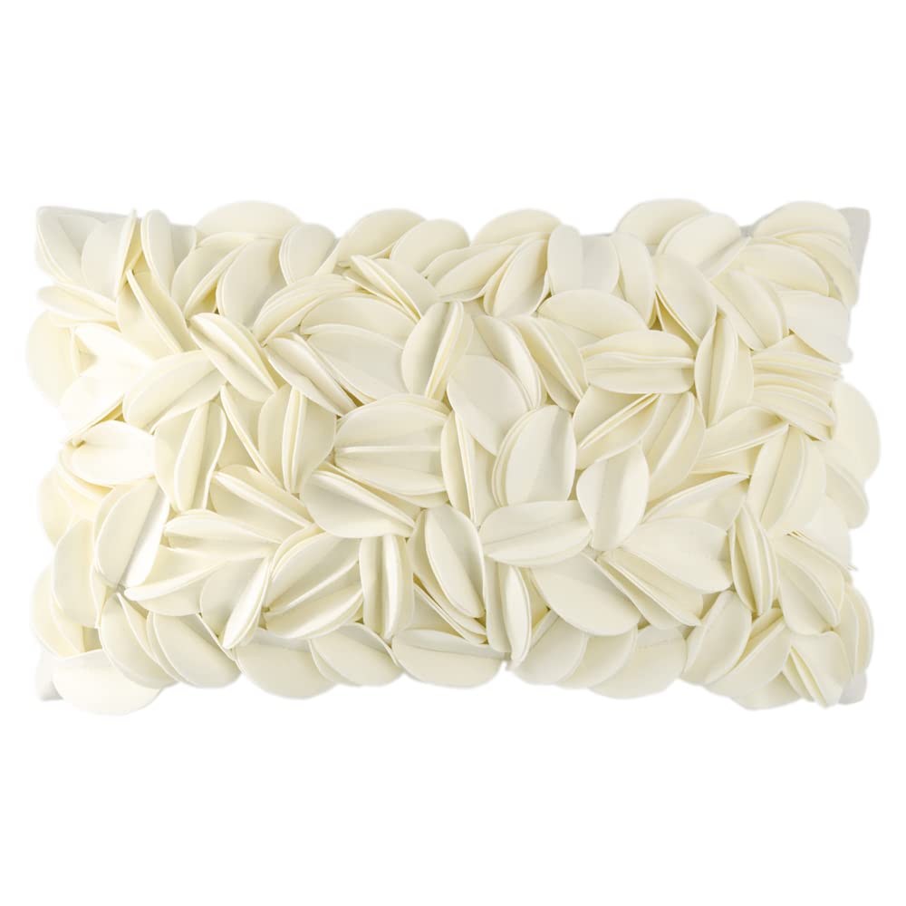 Kingrose 3D Flower Throw Pillow Cover Decorative Cushion Cover Soft Pillow Case For Sofa Couch Bedroom Home Decor 12 X 20 Inches