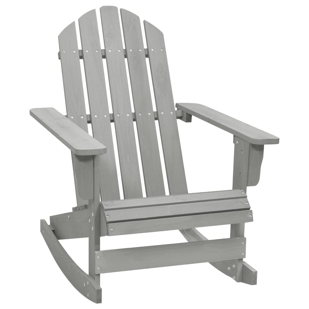 vidaXL Classic Outdoor Patio Rocking Chair - Durable Weather-Resistant Hardwood and Pinewood Construction - Stylish Gray Finish, for Porch, Garden, Lawn.