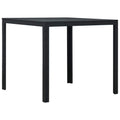 vidaXL Square Coffee Table with High-Density Polyethylene and Steel - Outdoor Patio Furniture - Modern Design and Lightweight - Black