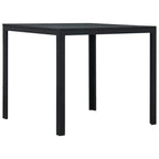 vidaXL Square Coffee Table with High-Density Polyethylene and Steel - Outdoor Patio Furniture - Modern Design and Lightweight - Black