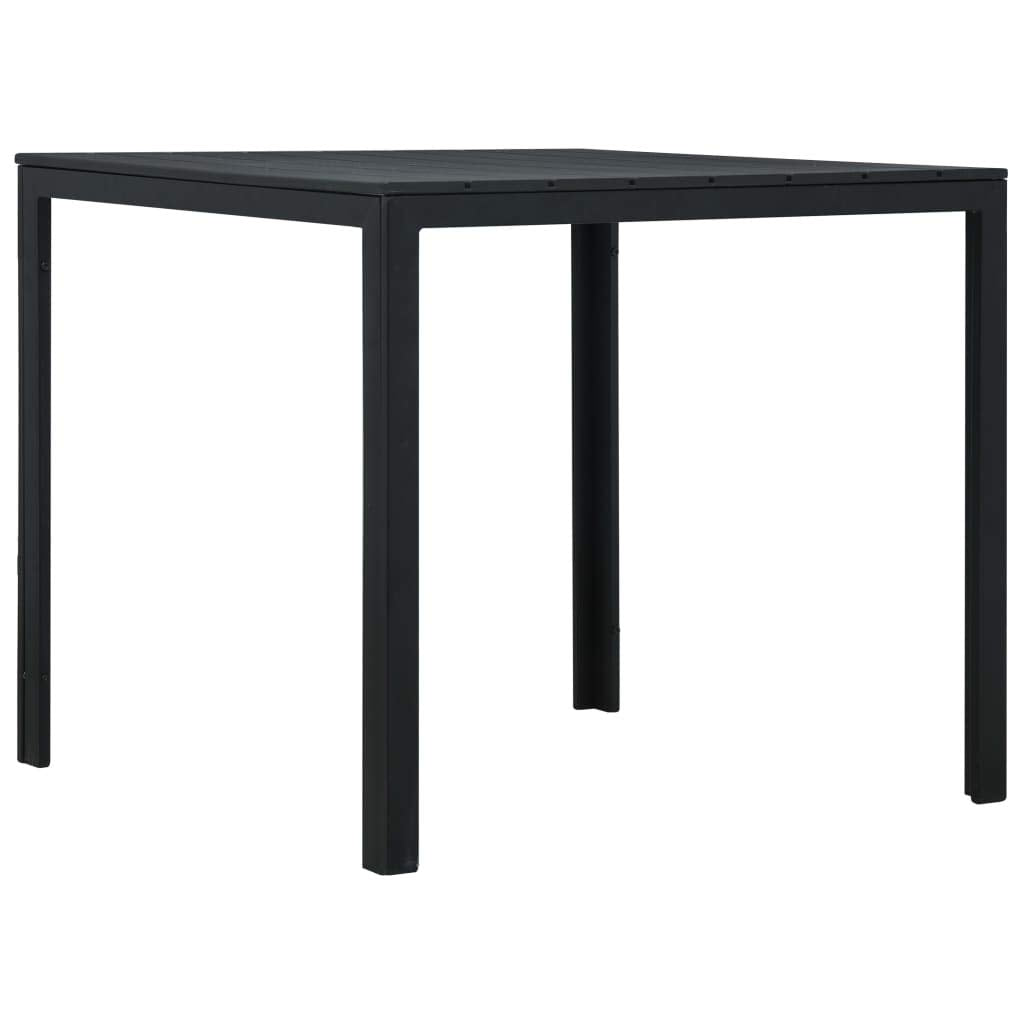 vidaXL Square Coffee Table with High-Density Polyethylene and Steel - Outdoor Patio Furniture - Modern Design and Lightweight - Black