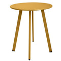 Meluvici Outdoor Side Table, Weather Resistant Patio Small Side Table Outdoor Indoor Round Metal Steel Small Side Table, Waterproof End Table For Garden Balcony Yard, Yellow