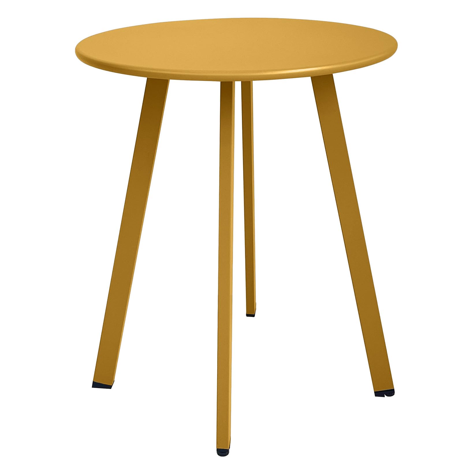 Meluvici Outdoor Side Table, Weather Resistant Patio Small Side Table Outdoor Indoor Round Metal Steel Small Side Table, Waterproof End Table For Garden Balcony Yard, Yellow