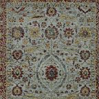 HomeRoots 510004 9 x 12 ft. Blue Red Green & Gold Oriental Power Loom Stain Resistant Rectangle Area Rug