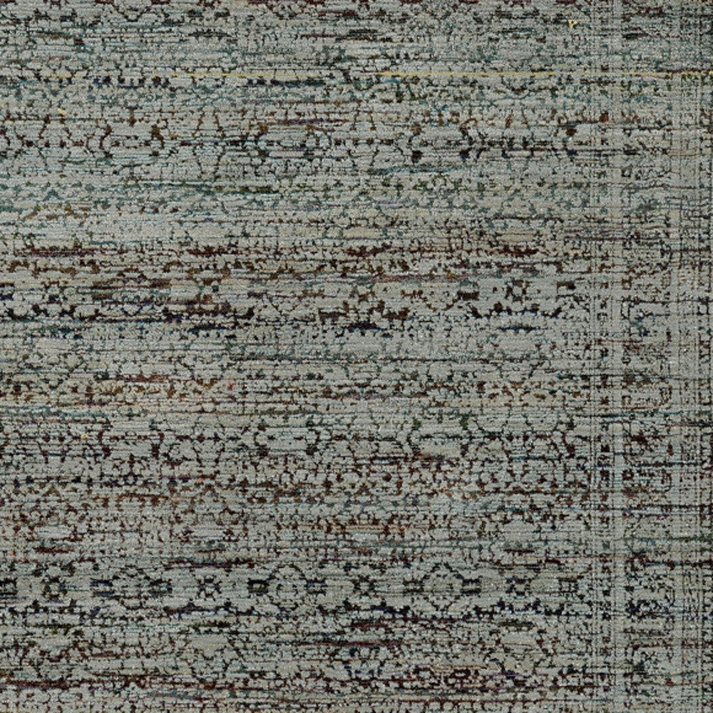 HomeRoots 510012 10 x 13 ft. Blue & Purple Oriental Power Loom Stain Resistant Rectangle Area Rug