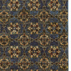 HomeRoots 510030 10 x 13 ft. Blue & Gold Oriental Power Loom Stain Resistant Rectangle Area Rug