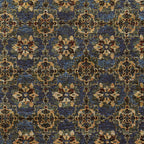 HomeRoots 510036 6 x 9 ft. Blue & Gold Oriental Power Loom Stain Resistant Rectangle Area Rug