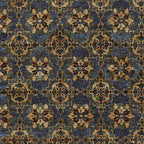 HomeRoots 510038 9 x 12 ft. Blue & Gold Oriental Power Loom Stain Resistant Rectangle Area Rug