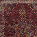 HomeRoots 510045 6 x 9 ft. Red & Gold Oriental Power Loom Stain Resistant Rectangle Area Rug