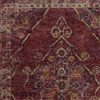HomeRoots 510047 9 x 12 ft. Red & Gold Oriental Power Loom Stain Resistant Rectangle Area Rug