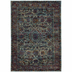 HomeRoots 510066 9 x 12 ft. Blue & Purple Oriental Power Loom Stain Resistant Rectangle Area Rug