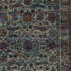 HomeRoots 510066 9 x 12 ft. Blue & Purple Oriental Power Loom Stain Resistant Rectangle Area Rug