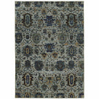 HomeRoots 510073 6 x 9 ft. Blue & Navy Oriental Power Loom Stain Resistant Rectangle Area Rug