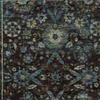 HomeRoots 510082 6 x 9 ft. Navy & Blue Oriental Power Loom Stain Resistant Rectangle Area Rug