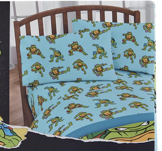 Jay Franco Twin Size Sheet Set 3 Pieces Kids Set (TMNT Ninja Turtles), Pink, Black