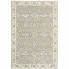 HomeRoots 510106 9 x 12 ft. Gray Ivory Tan Brown & Gold Oriental Power Loom Stain Resistant Rectangle Area Rug