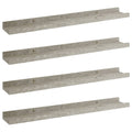 vidaXL Wall Shelves 4 pcs, Modern Concrete Gray Design, Mountable MDF Shelves for Display & Storage, 23.6"x3.5"x1.2", Perfect for Home & Office