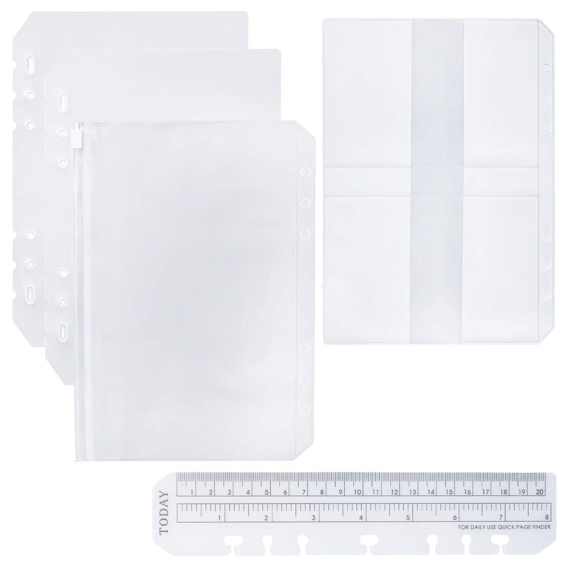 Moterm 2 Pcs Page Lifter(Transparent Separator), 1 Pc Bookmark Ruler, 1 Pc Pvc Storage Card Holder And 1 Pc Zipper Bag For A5 Pl