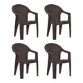 Nilkamal Plastic Chair With Arm |Set Of 4| 3 Year Warranty | For Home, Living Room, Outdoor | Season Rust Brown Colour | Exotica